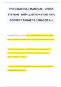 PTA EXAM GOLD MATERIAL - OTHER  SYSTEMS WITH QUESTIONS AND 100%  CORRECT ANSWERS { GRADED A+}