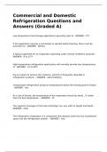 Commercial and Domestic Refrigeration Questions and Answers (Graded A)