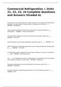 Commercial Refrigeration > Units 21, 22, 23, 24 Complete Questions and Answers (Graded A)