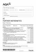 AQA AS FURTHER MATHEMATICS Paper 2 QP Mechanics Friday 17 May 2024