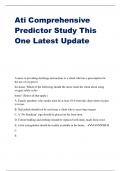 Ati Comprehensive Predictor Study This One Latest Update