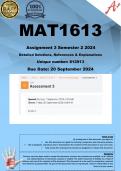 MAT1613 Assignment 3 (COMPLETE ANSWERS) 2024 - DUE 20 September 2024 