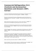 Commercial Refrigeration Ch 6 (Controls and Accessories) Questions and Answers 100% Correct