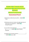 Seattle FEX-1 Starter Exam  Questions With Revised Correct  Answers   Revised & Reviewed  Guaranteed Pass!