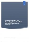 General Anatomy & Physiology Exam 2 || With Questions & Answers (Graded A+)