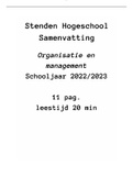 Organisatie en Management Jos Marcus 10e editie / alle colleges (DOC 1) en 150 oefenvragen hele boek (DOC 2)