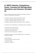 8. NATE Industry Competency Exam: Commercial Refrigeration Questions and Answers (Graded A)