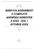 MNM3709 ASSIGNMENT 3 (COMPLETE ANSWERS) SEMESTER 2 2024 - DUE 1 OCTOBER 2024