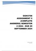 GGH3708 Assignment 5 (COMPLETE ANSWERS) Semester 2 2024 - DUE 20 September 2024