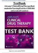 TestBank Abrams' Clinical Drug Therapy Rati onalesforNursingPractice12th Editi on Geralyn Frandsen