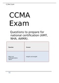 CCMA Exam Questions to prepare for national certification (AMT, NHA, AAMA)