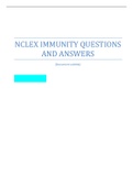 NCLEX IMMUNITY QUESTIONS AND ANSWERS