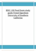 BISC 120 Final Exam study guide Trond Sigurdsen University of Southern California