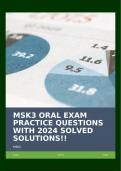 MSK3 ORAL EXAM PRACTICE QUESTIONS WITH 2024 SOLVED SOLUTIONS!!