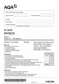 AQA A-level PHYSICS Paper 3 Section B Astrophysics 7408/3BA QP Physics A 17Jun24