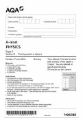 AQA A-level PHYSICS Paper 3 Section B Turning points in physics 7408/3BD QP Physics A 17Jun24