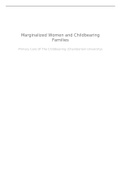 NR 602 Week 8 Discussion Marginalized Women and Childbearing Families