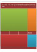 AQA GCSE COMBINED SCIENCE: TRILOGY 8464/B/2H Higher Tier Biology Paper 2H June 2024 Questions Paper