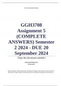 GGH3708 Assignment 5 (COMPLETE ANSWERS) Semester 2 2024 - DUE 20 September 2024 ; 100% TRUSTED Complete, trusted solutions and explanations.. Ensure your success with us.. 