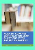 NCAA DII COACHES' CERTIFICATION EXAM QUESTIONS WITH PASSED ANSWERS!!