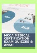 MCCA MEDICAL CERTIFICATION EXAM QUIZZES & ANS!!