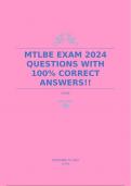 MTLBE EXAM 2024 QUESTIONS WITH 100% CORRECT ANSWERS!!