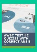 AWSC TEST #2 QUIZZES WITH CORRECT ANS!!