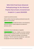 WGU D115 Final Exam Advanced Pathophysiology for the Advanced Practice Nurse Exam | Answered and Graded A+ | Latest 2024/2025