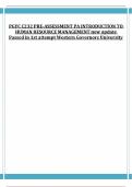 PGYC C232 PRE-ASSESSMENT PA INTRODUCTION TO HUMAN RESOURCE MANAGEMENT new update Passed in 1st attempt Western Governors University