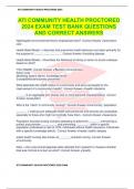 ATI COMMUNITY HEALTH PROCTORED 2024 EXAM TEST BANK QUESTIONS AND CORRECT ANSWERS