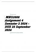 MNO2608 Assignment 4 Semester 2 2024 - DUE 25 September 2024