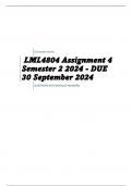 LML4804 Assignment 4 Semester 2 2024 - DUE 30 September 2024