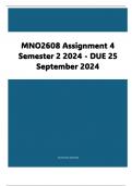 MNO2608 Assignment 4 Semester 2 2024 - DUE 25 September 2024