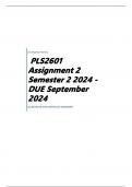 PLS2601 Assignment 2  Semester 2 2024 - DUE September 2024