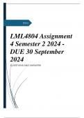 LML4804 Assignment 4 Semester 2 2024 - DUE 30 September 2024