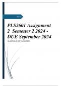 PLS2601 Assignment 2  Semester 2 2024 - DUE September 2024