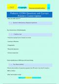 Pediatric CCRN Questions and Correct Answers | Latest Update