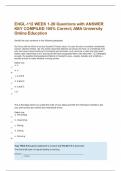 ENGL-112 WEEK 1-20 Questions with ANSWER KEY COMPILED 100% Correct; AMA University Online Education