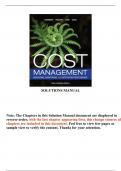 Solutions for Cost Management: Measuring, Monitoring, and Motivating Performance, 3rd Canadian Edition by Eldenburg