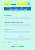 TLSAE Course Final Exam Questions and Correct Answers | Latest Updat