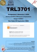 TRL3701 Assignment 3 (COMPLETE ANSWERS) Semester 2 2024 - DUE 20 September 2024