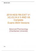 2019 HESI RN EXIT V1 ,V2,V3,V4,V 5 AND V8 Complete Exams 2024 Version