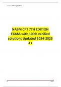 NASM CPT 7TH EDITION  EXAM-with 100% verified solutions Updated  A+