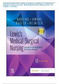 TEST BANK FOR LEWIS’S MEDICAL-SURGICAL NURSING, 12TH EDITION BY HARDING. KWONG. HAGLER.  REINISCH||CHAPTER 1-69||QUESTIONS AND CORRECT ANSWERS  