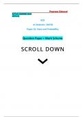 Pearson Edexcel ACTUAL SUMMER 2024 9ST0/01 GCE In Statistics (9ST0) Paper 01: Data and Probability Question Paper + Mark Scheme