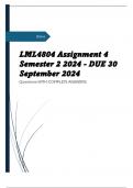 LML4804 Assignment 4 Semester 2 2024 - DUE 30 September 2024