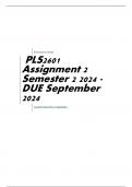 PLS2601 Assignment 2 Semester 2 2024 - DUE September 2024