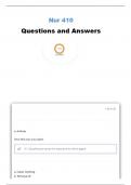 NUR 410 EXAM 4 QUESTIONS AND ANSWERS