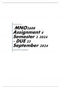 MNO2608 Assignment 4 Semester 2 2024 - DUE 25 September 2024