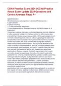 CCNA Practice Exam 2024 | CCNA Practice  Actual Exam Update 2024 Questions and  Correct Answers Rated A+ 